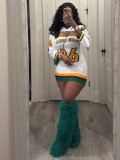 Letter Print Long Sleeve Sport Mini Dress SFY-835