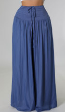 Solid Color Loose Casual Ice-Silk Pants XHXF-8636