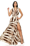 Print Tie Up Sleeveless Split Maxi Dress XHXF-432