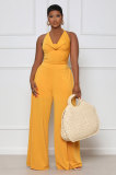 Solid Color Halterneck Backless Jumpsuit XHXF-8649