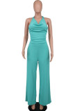 Solid Color Halterneck Backless Jumpsuit XHXF-8649