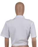 Short Sleeve Solid Color Shirt XHXF-948