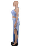 Sexy Sequin Halterneck Two Piece Skirts Set XHXF-8614