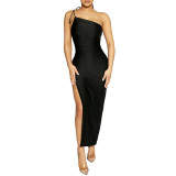 Sexy Sling Ruched Split Maxi Dress GZJF-1193