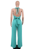 Solid Color Halterneck Backless Jumpsuit XHXF-8649