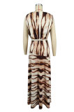 Print Tie Up Sleeveless Split Maxi Dress XHXF-432