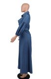 Long Sleeve Denim Shirt Dress XHXF-943