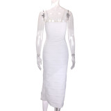 Water Ripple Split Sexy Long Dress YMYF-9251