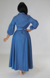 Long Sleeve Denim Shirt Dress XHXF-943