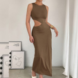Sleeveless Hollwo Out Maxi Dress YMYF-9543