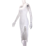 Water Ripple Split Sexy Long Dress YMYF-9251