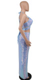 Sexy Sequin Halterneck Two Piece Skirts Set XHXF-8614