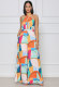 Print Halterneck Tie Up Jumpsuit XHXF-8640
