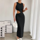 Sleeveless Hollwo Out Maxi Dress YMYF-9543