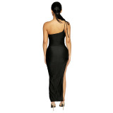 Sexy Sling Ruched Split Maxi Dress GZJF-1193