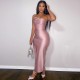 Sexy Sling Ruched Split Maxi Dress GZJF-1193