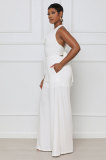 Solid Color Halterneck Backless Jumpsuit XHXF-8649