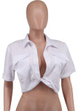 Short Sleeve Solid Color Shirt XHXF-948