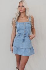 Denim Sleeveless Mini Dress GYAN-8927