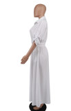 Solid Color Long Sleeve Maxi Dress XHXF-932