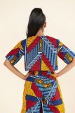 Short Sleeve Print Top Wide Leg Pants 2 Piece Set XHXF-8580