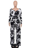 Long Sleeve Print Two Piece Pants Set XHXF-8635