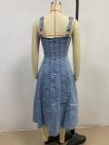 Sleeveless Slim Denim Dress GYAN-8951