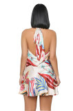 Halterneck Print Backless Mini Dress XHXF-309