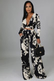 Long Sleeve Print Two Piece Pants Set XHXF-8635
