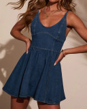 Sexy Denim Sling Mini Dress GYAN-8993