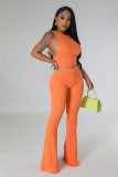 Solid Color Sleeveless Two Piece Pants Set FENF-5001