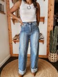 Casual Washed Straight Jeans GYAN-89198