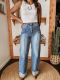Casual Washed Straight Jeans GYAN-89198
