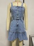Denim Sleeveless Mini Dress GYAN-8927