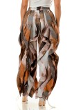 Fashion Print Patchwork Loose Pant GXHF-2011