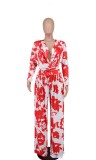 Long Sleeve Print Two Piece Pants Set XHXF-8635