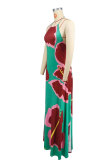 Sexy Print Sleeveless Backless Maxi Dress XHXF-422