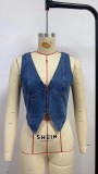 Sleeveless V Neck Denim Vest GYAN-89102