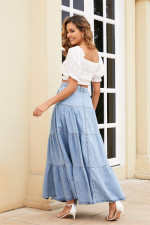 Loose Denim Long Skirt GYAN-055