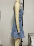 Denim Sleeveless Mini Dress GYAN-8927