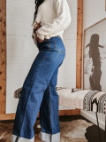 Casual Washed Straight Jeans GYAN-89198