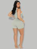 Casual Sleeveless Tank Top Two Piece Shorts Set FENF-6061