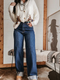 Casual Washed Straight Jeans GYAN-89198