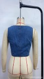 Sleeveless V Neck Denim Vest GYAN-89102