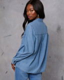 Loose Long Sleeve Denim Shirt GYAN-16896