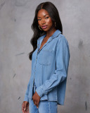 Loose Long Sleeve Denim Shirt GYAN-16896