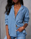Loose Long Sleeve Denim Shirt GYAN-16896