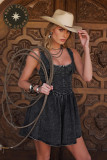 Sexy Denim Sling Mini Dress GYAN-8991