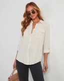 Fashion Long Sleeve Single Breasted Denim Shirt GYAN-16810