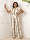 Print Short Sleeve Shirt Pants Two Piece Set GYLY-11087